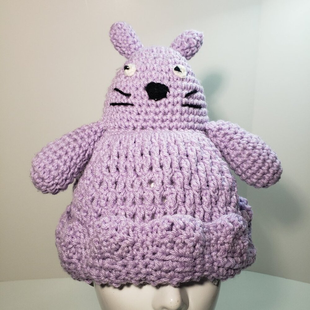 New Handmade Amigurumi Crochet Purple Totoro Anime Ghibli Hat Beanie Cute